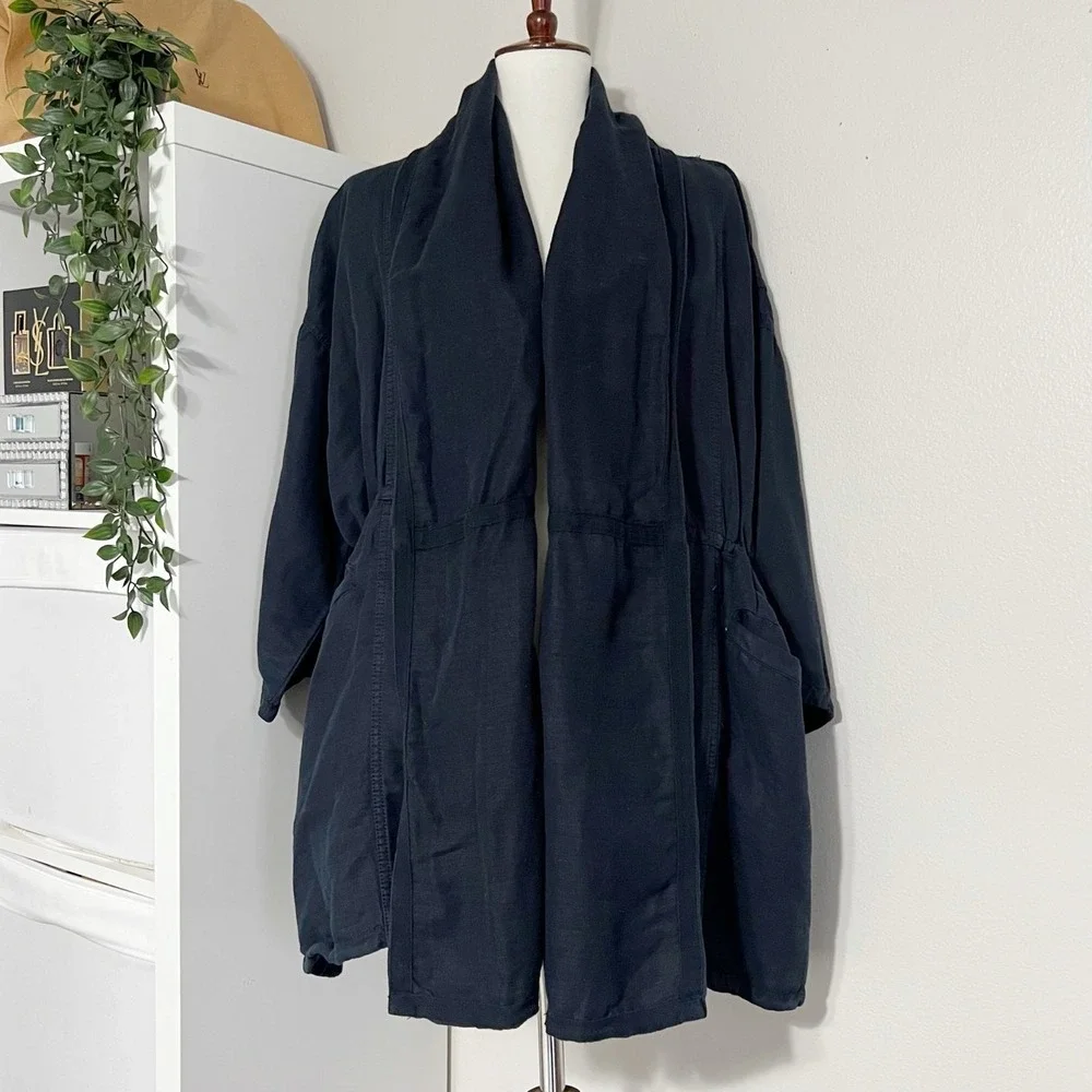 Free People Women's‎ Blue Short Sleeve Cinch Waist Jacket Size XSmall